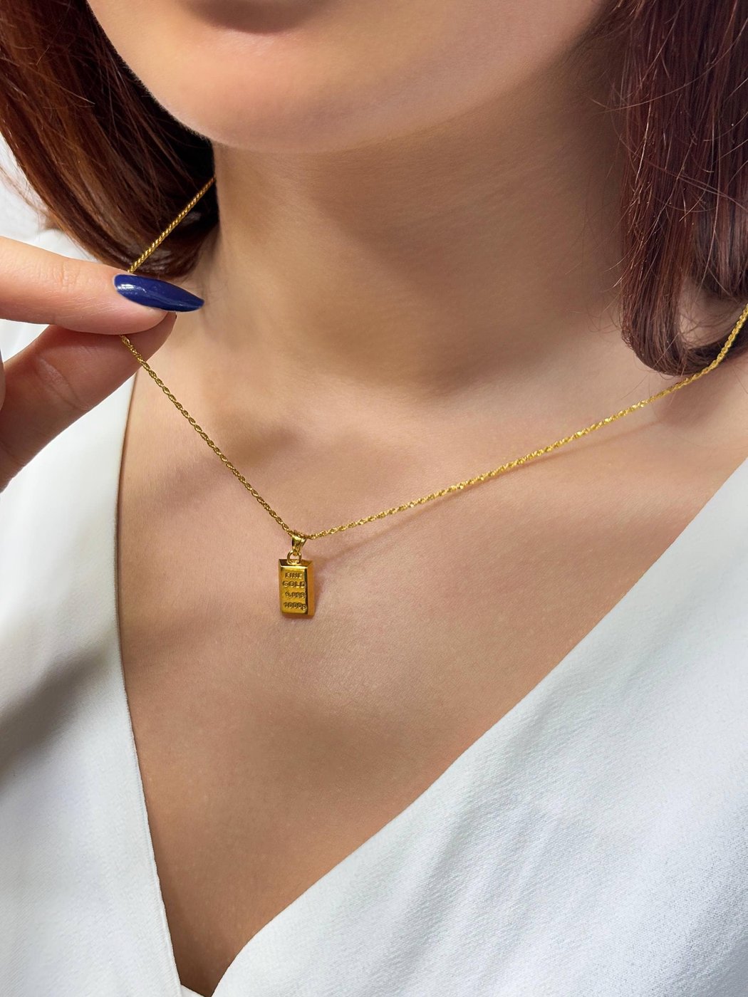 24K Gold Bar Pendant