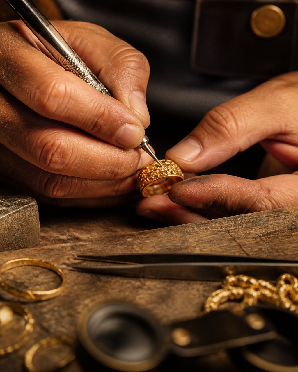 Elegant woman wearing Cleopatra gold jewelry